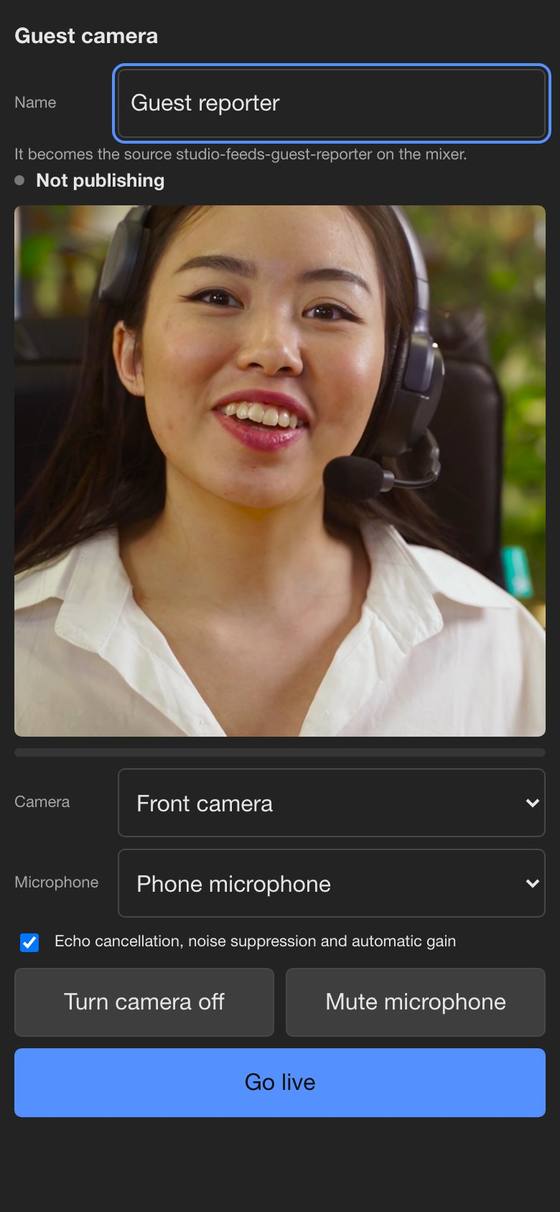 A guest joining from a phone